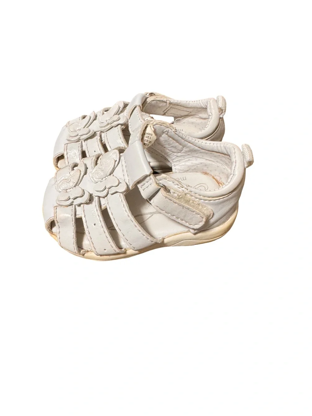 healthtex White Baby Walker Sandal with Butterfly Appliques Size 3